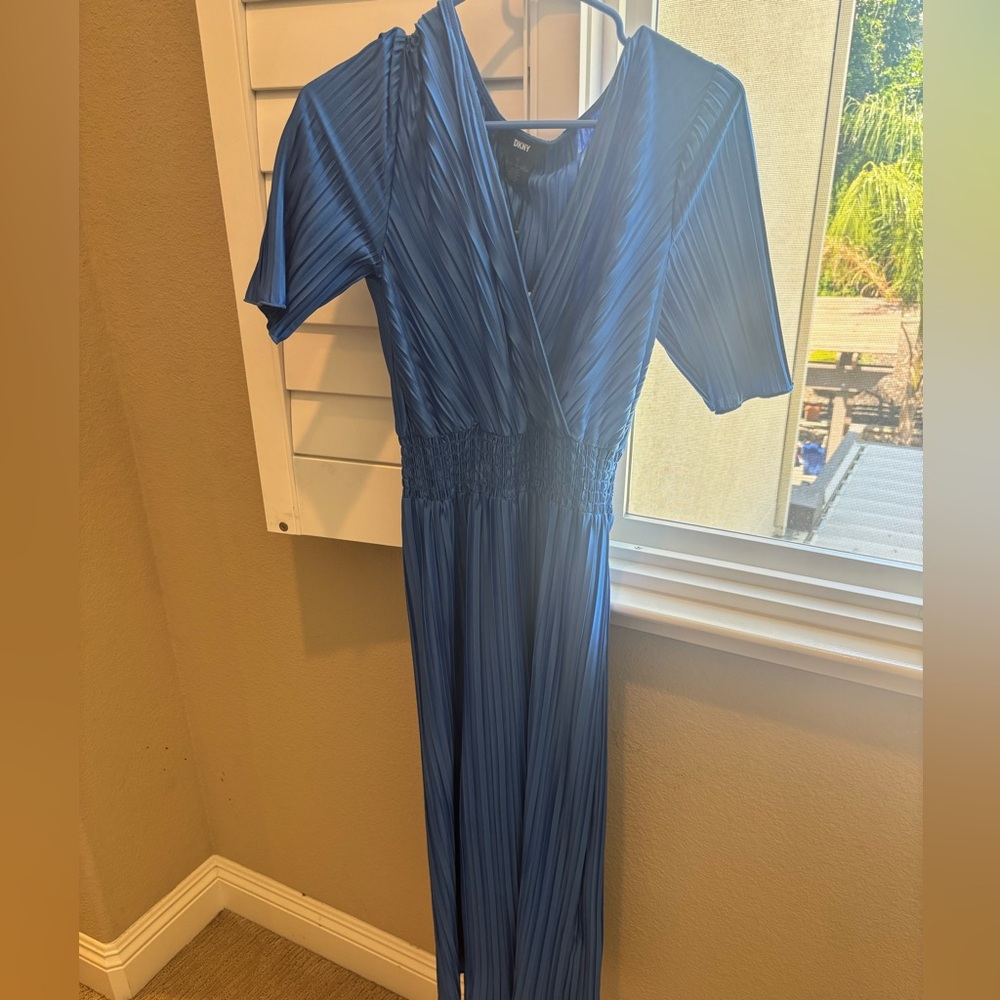 DKNY Vibrant Blue V-Neck Dress